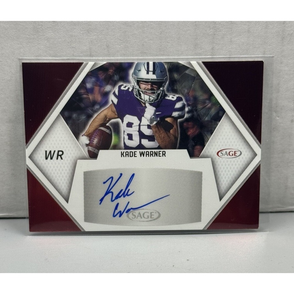 2023 Sage Football High Series Kade‎ Warner AUTO RED FOIL #A-KW2 Tampa Bay Bucs